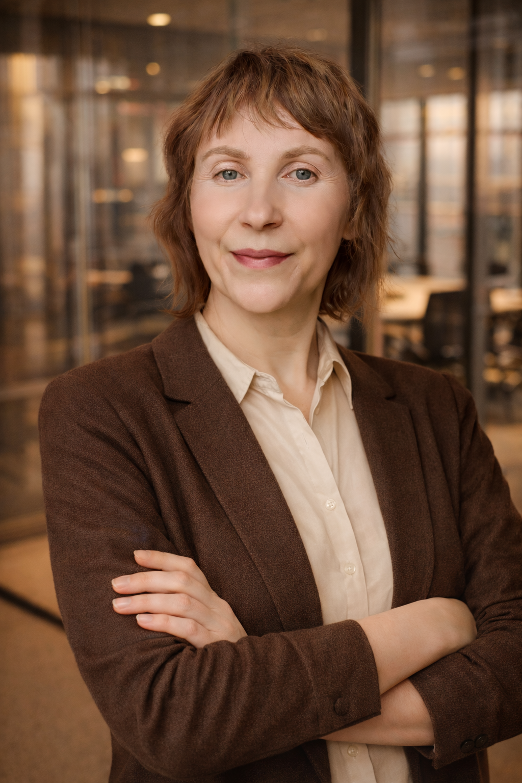Femme Professionnelle En Bureau Chaleureux